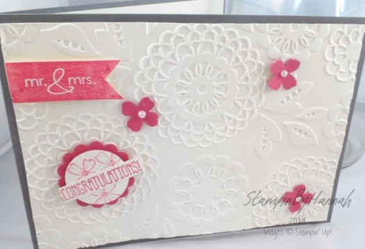 Stampin' Up! UK Wedding Congratulations Lovely Lace