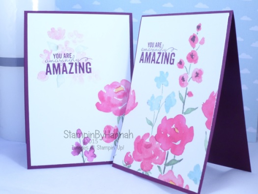 Stampin' Up! UK Painted Bloom Petals 6 cards from one DSP