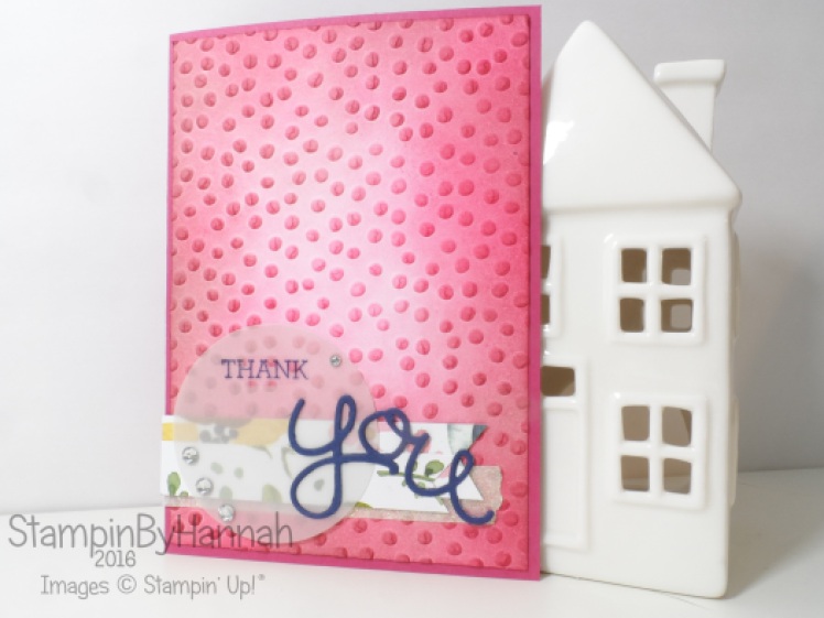 Stampin' Up! UK Thank you card Crazy About You English Garden
