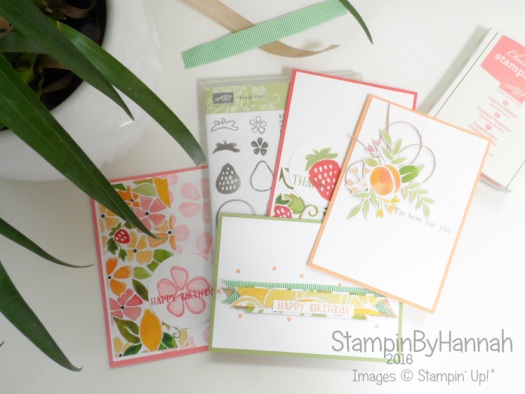 Fresh Fruit Card making class online using Stampin' Up! UK products