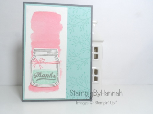 Thank You watercolour Card featuring Jar of Love from Stampin' Up! Uk
