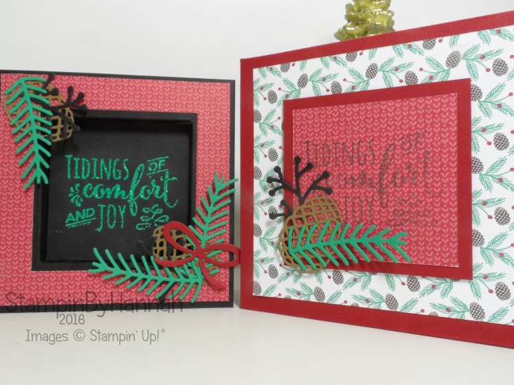 Christmas Card Shadow Box using Christmas Pines from Stampin' Up!
