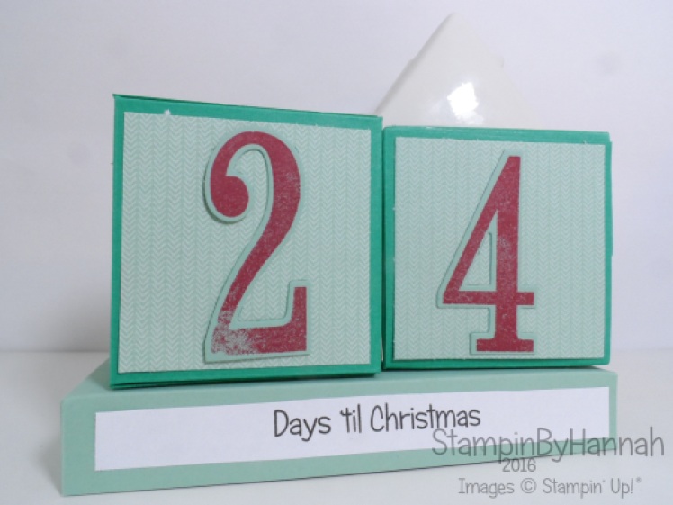 Christmas Countdown perpetual advent calendar using Presents and Pinecones from Stampin' Up! UK