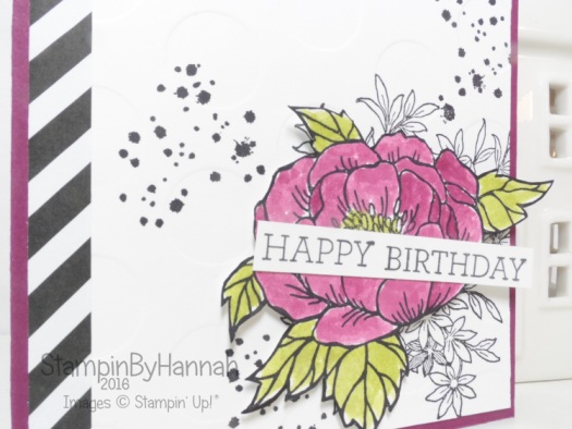 Birthday Blooms watercoloured birthday card using stampin' Up! uk products