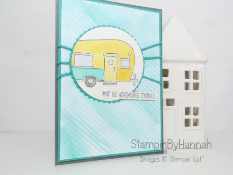 Watercoloured Adventure card using Glamper Greetings from Stampin' Up! UK for the Pootles Papercraft Design Team