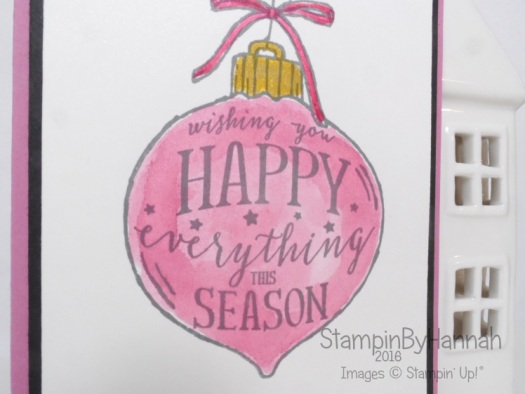 Happy Ornament Watercolour Christmas card using Stampin' Up! UK Products