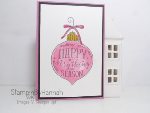Make It Monday Watercolour Christmas Card using Happy Ornament from Stampin' Up!