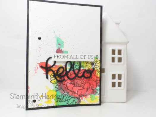 Watercolour Smooshing Hello Card using Crazy About You from Stampin' Up! UK #GDP073