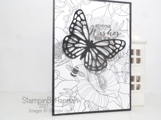 Sale-a-bration wednesday Sending Wishes card using Inside the Line and Butterfly Basics from Stampin' Up! UK