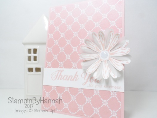 Stampin' Up! 2017 In Colour Powder Pink Designer Series Paper Delightful Daisy Thank You Card