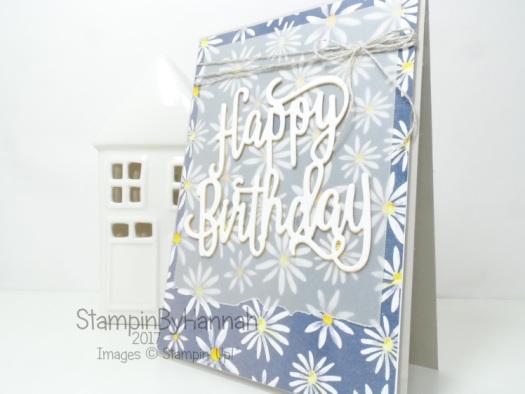 Happy Birthday Card using Delightlful Daisy and Happy Birthday Thinlit from Stampin' Up!